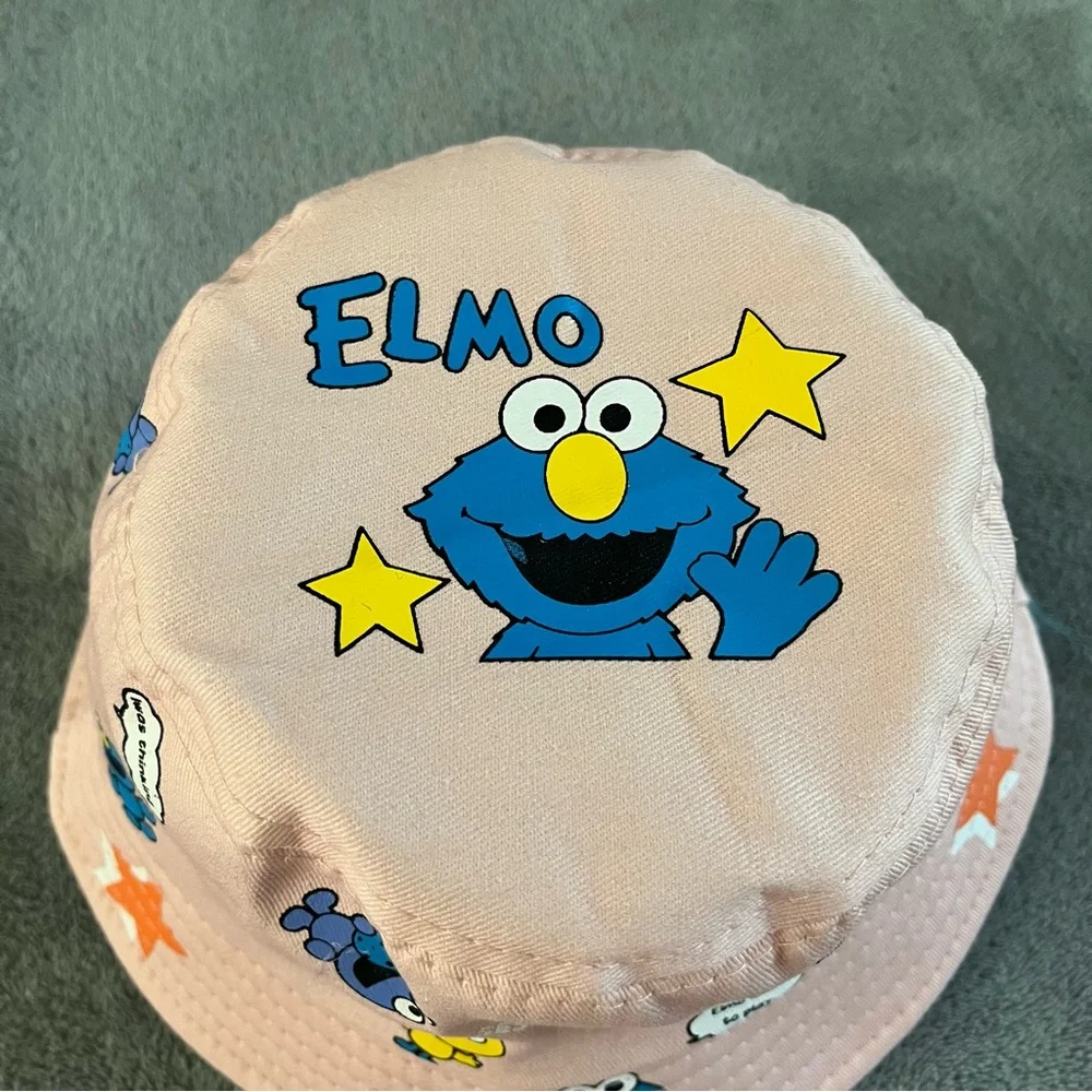 NWOT Kids Girls Sesame Street Printed Bucket Sun Hat UV Beach Hat Fisherman Caps